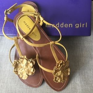 Madden Girl “Adeline” Yellow Paris Leather Sandal